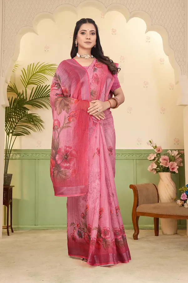 Multicolor_Cotton_Linen_Digital_Print_Saree_For_Women