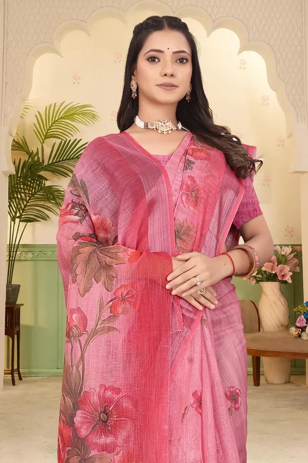 Multicolor_Cotton_Linen_Digital_Print_Saree_For_Women
