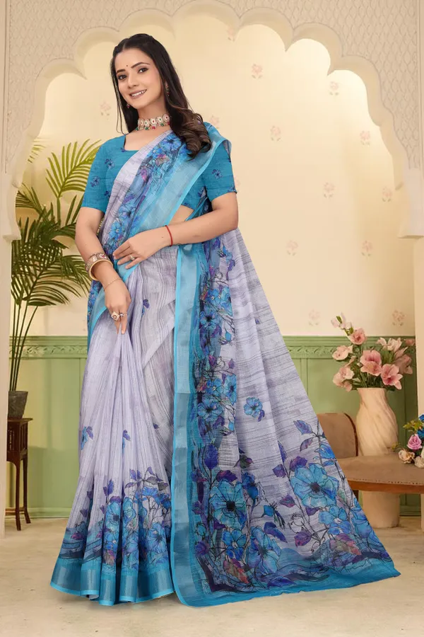 Light_Green_Cotton_Linen_Digital_Print_Saree_For_Women