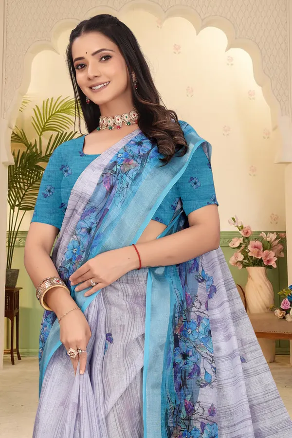 Light_Green_Cotton_Linen_Digital_Print_Saree_For_Women