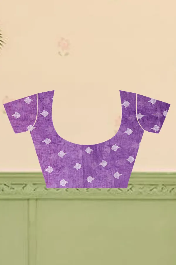 Purple_Cotton_Linen_Digital_Print_Saree_For_Women