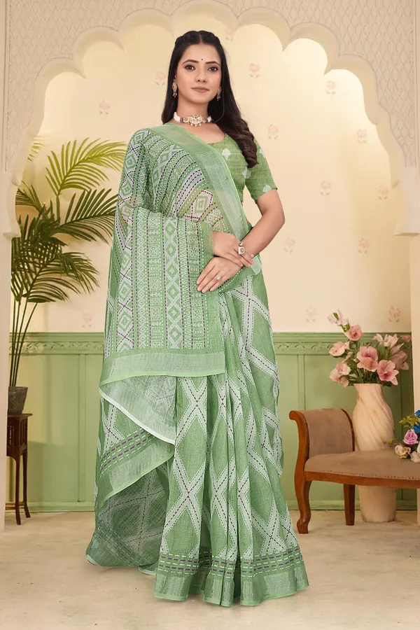 Cream_Cotton_Linen_Digital_Print_Saree_For_Women
