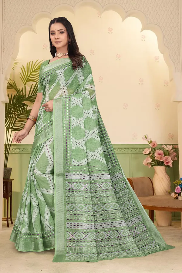 Cream_Cotton_Linen_Digital_Print_Saree_For_Women