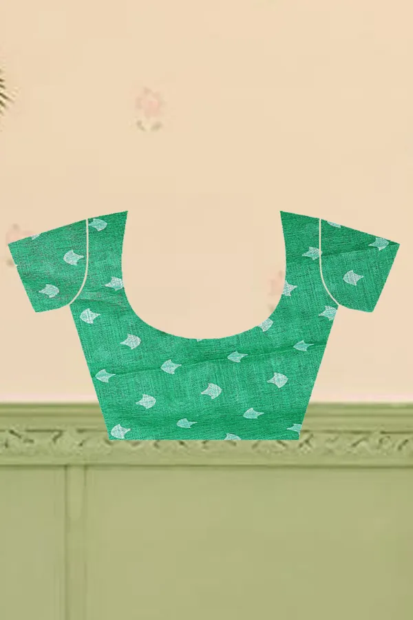 Green_Cotton_Linen_Digital_Print_Saree_For_Women