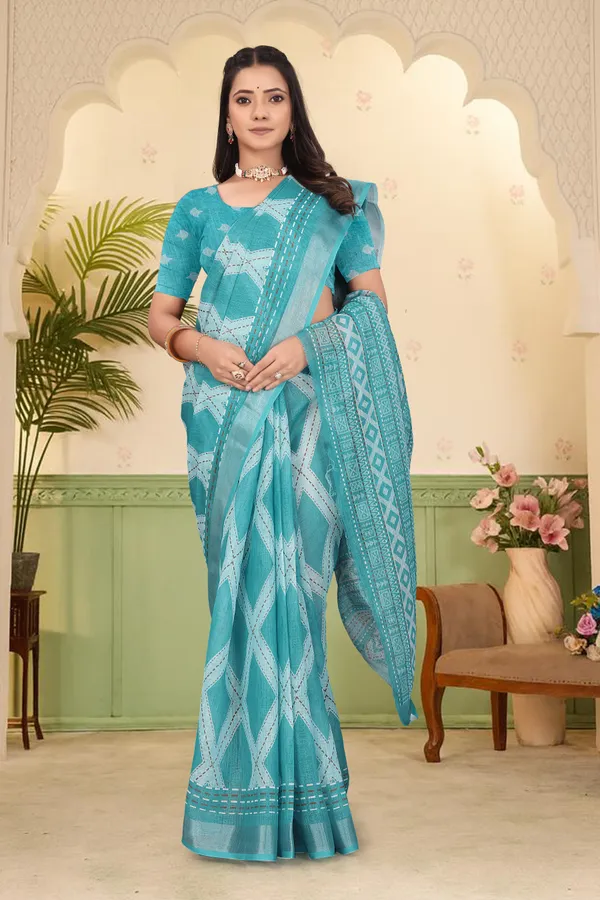 Light_Green_Cotton_Linen_Digital_Print_Saree_For_Women