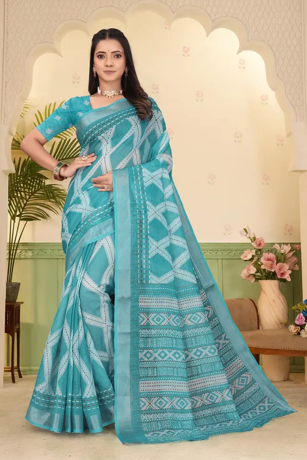 Light_Green_Cotton_Linen_Digital_Print_Saree_For_Women