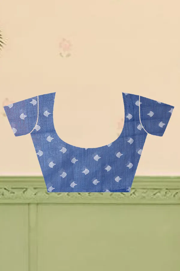 Blue_Cotton_Linen_Digital_Print_Saree_For_Women