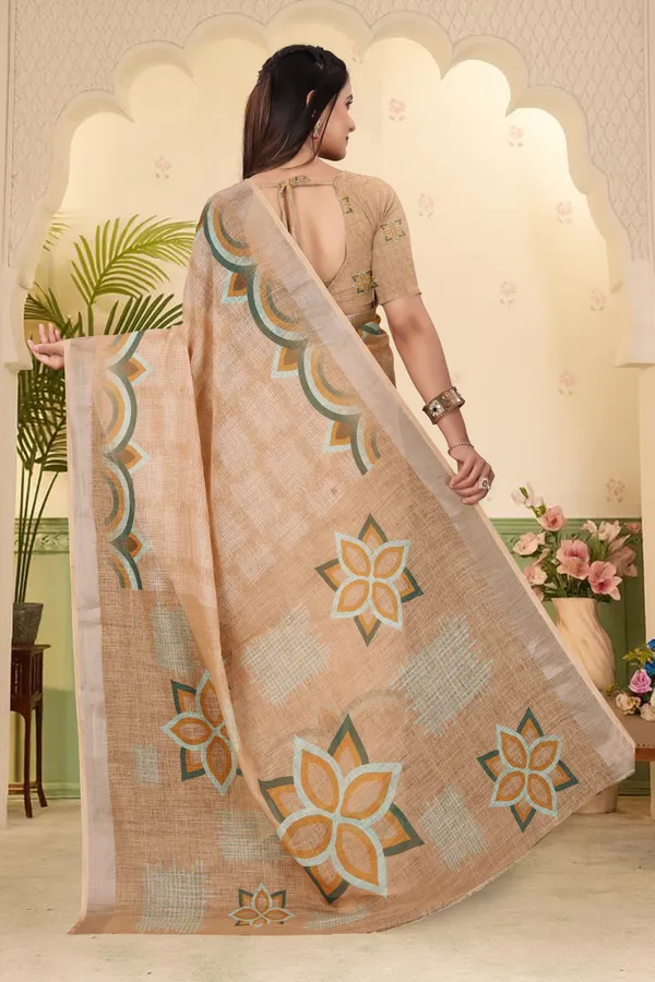 Orange_Cotton_Linen_Digital_Print_Saree_For_Women