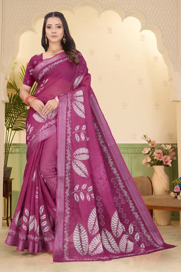 Purple_Cotton_Linen_Digital_Print_Saree_For_Women