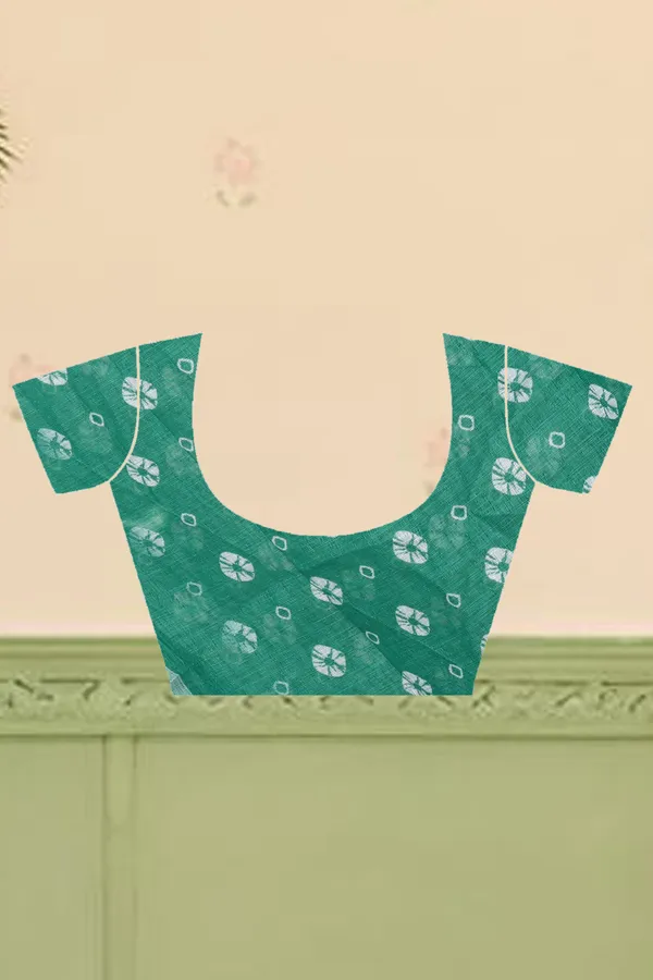 Dark_Green_Cotton_Linen_Digital_Print_Saree_For_Women