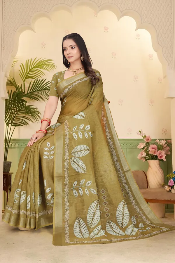 Mustard_Cotton_Linen_Digital_Print_Saree_For_Women