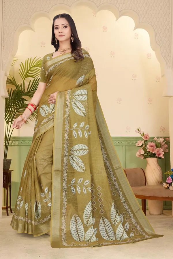 Mustard_Cotton_Linen_Digital_Print_Saree_For_Women