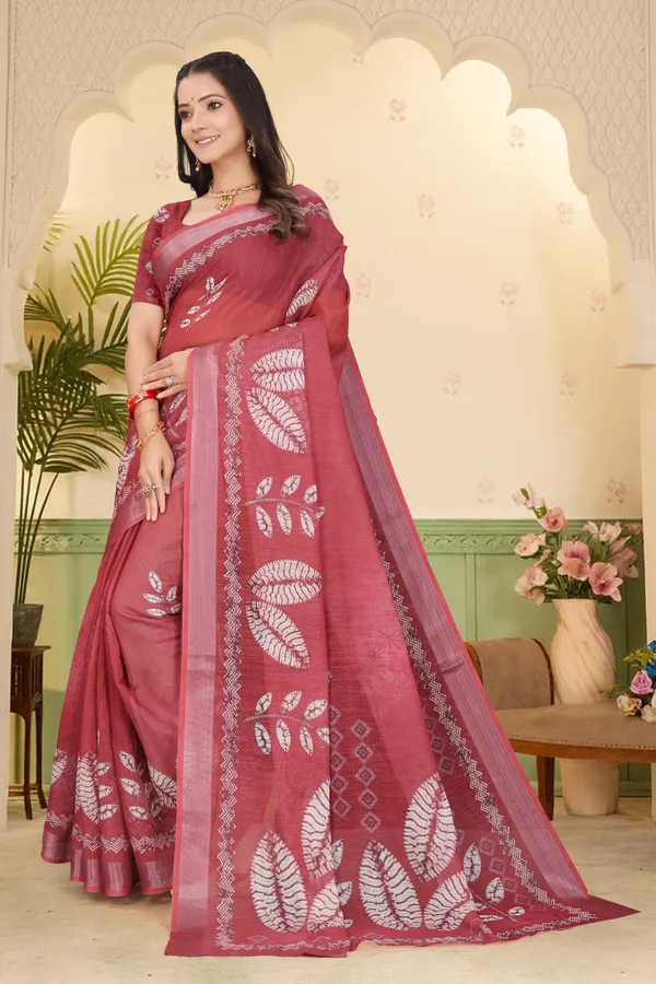 Multicolor_Cotton_Linen_Digital_Print_Saree_For_Women