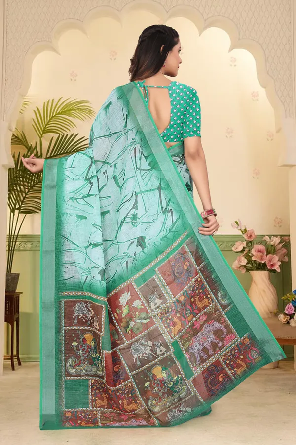 Cream_Cotton_Linen_Digital_Print_Saree_For_Women