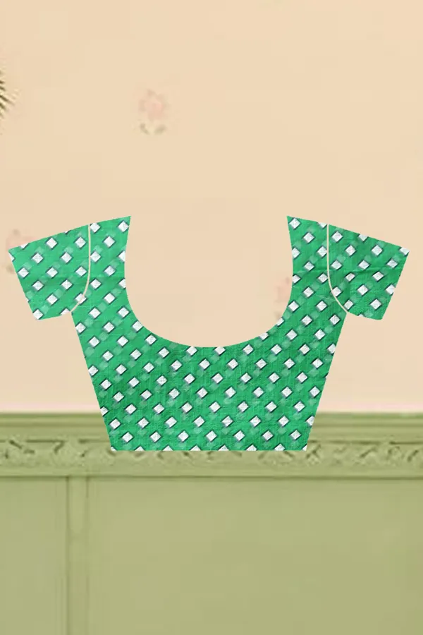 Green_Cotton_Linen_Digital_Print_Saree_For_Women