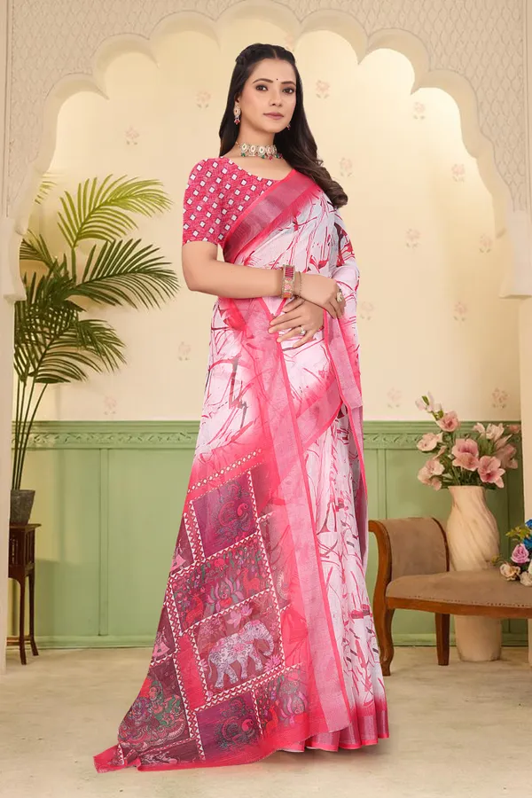 Multicolor_Cotton_Linen_Digital_Print_Saree_For_Women