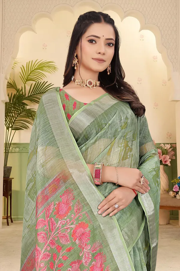Mustard_Cotton_Linen_Digital_Print_Saree_For_Women