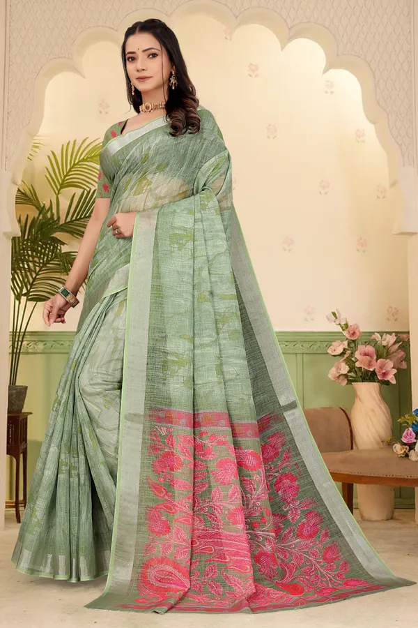 Mustard_Cotton_Linen_Digital_Print_Saree_For_Women