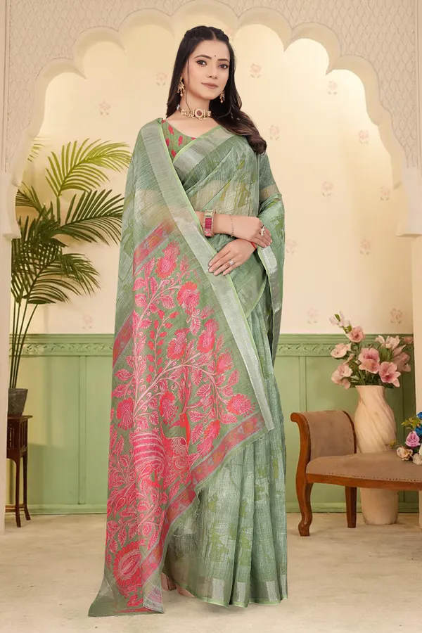 Mustard_Cotton_Linen_Digital_Print_Saree_For_Women