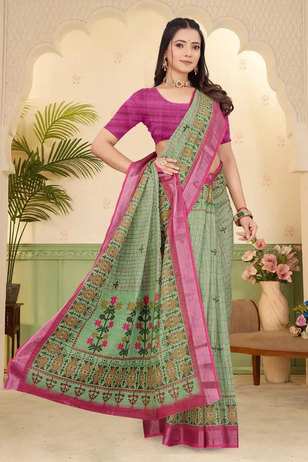 Cream_Cotton_Linen_Digital_Print_Saree_For_Women