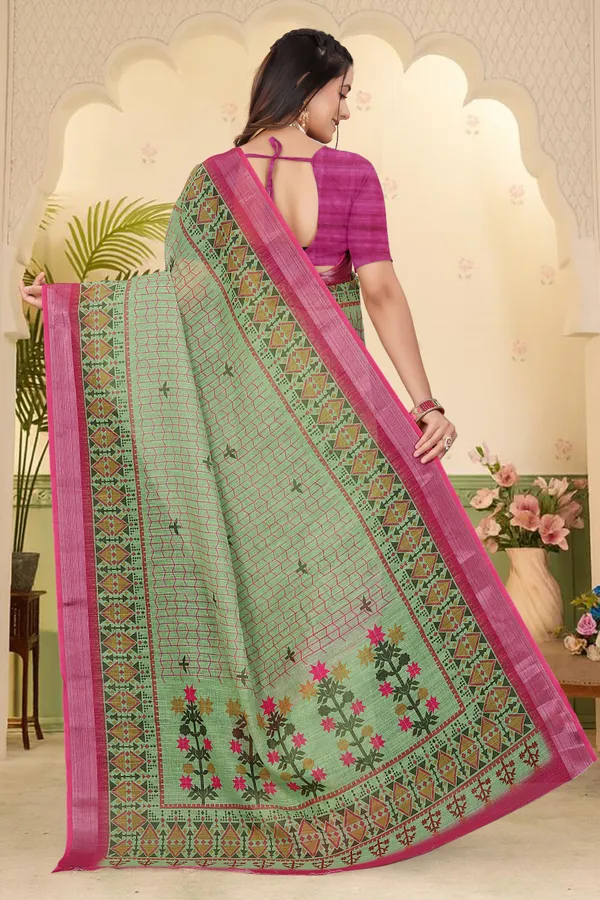 Cream_Cotton_Linen_Digital_Print_Saree_For_Women