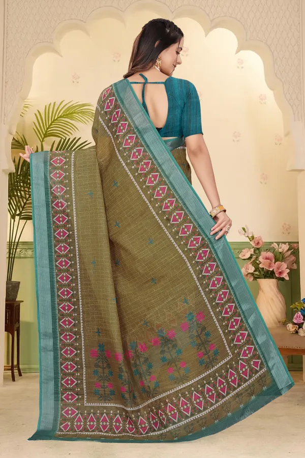 Mustard_Cotton_Linen_Digital_Print_Saree_For_Women