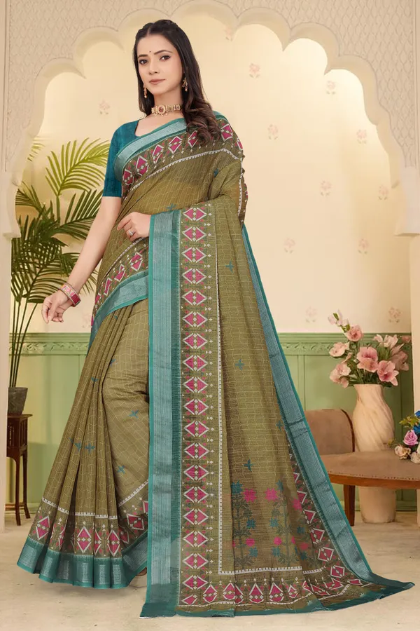 Mustard_Cotton_Linen_Digital_Print_Saree_For_Women