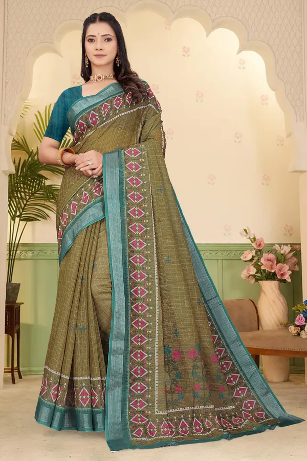 Mustard_Cotton_Linen_Digital_Print_Saree_For_Women