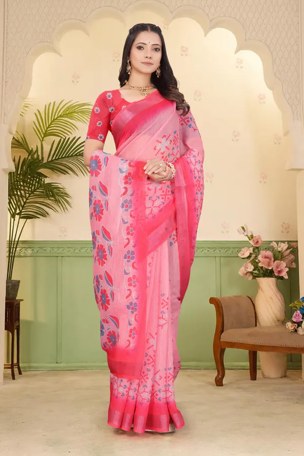 Multicolor_Cotton_Linen_Digital_Print_Saree_For_Women