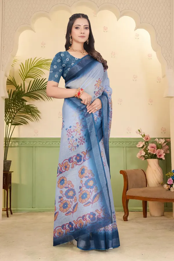 Magenta_Cotton_Linen_Digital_Print_Saree_For_Women
