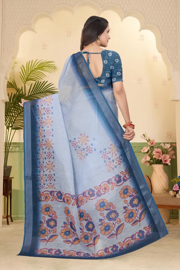 Magenta_Cotton_Linen_Digital_Print_Saree_For_Women