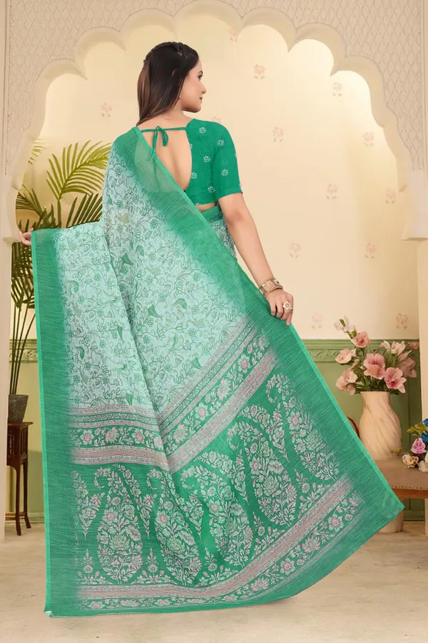 Green_Cotton_Linen_Digital_Print_Saree_For_Women