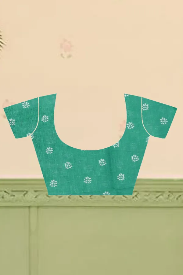 Green_Cotton_Linen_Digital_Print_Saree_For_Women
