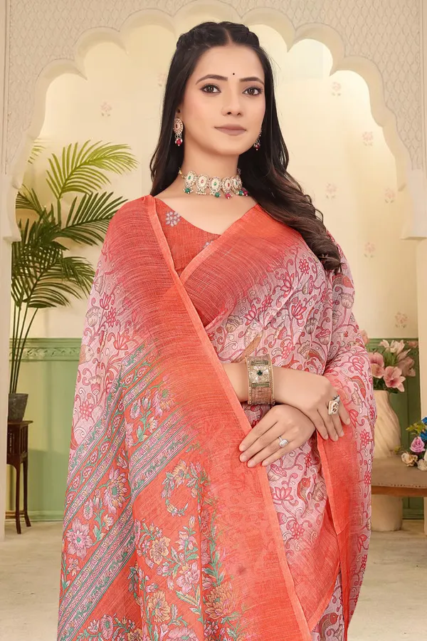 Multicolor_Cotton_Linen_Digital_Print_Saree_For_Women