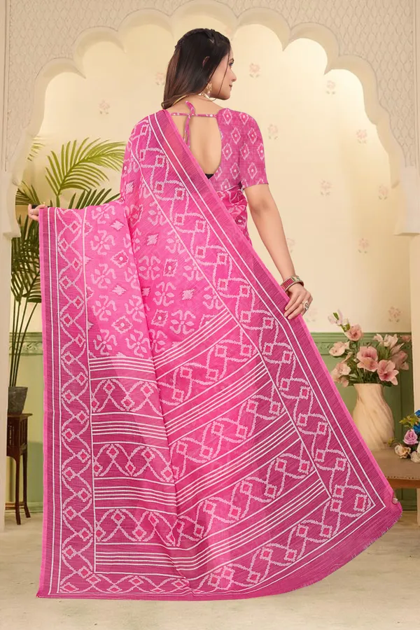 Pink_Cotton_Linen_Digital_Print_Saree_For_Women