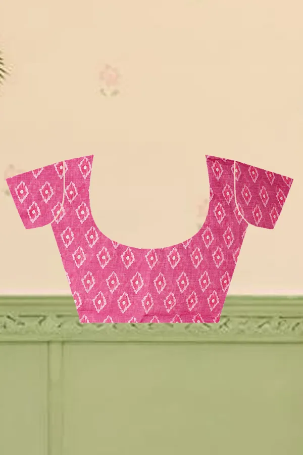Pink_Cotton_Linen_Digital_Print_Saree_For_Women