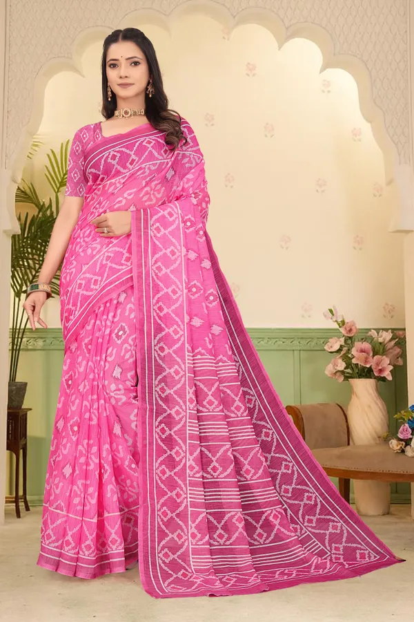 Pink_Cotton_Linen_Digital_Print_Saree_For_Women
