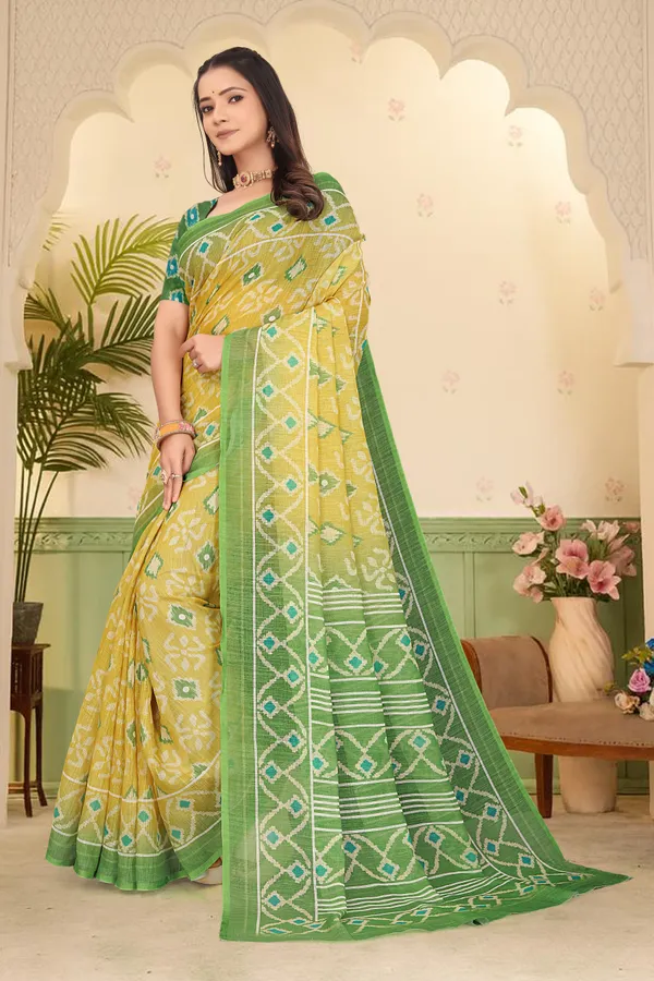 Mustard_Cotton_Linen_Digital_Print_Saree_For_Women