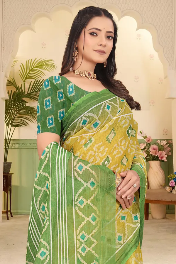 Mustard_Cotton_Linen_Digital_Print_Saree_For_Women