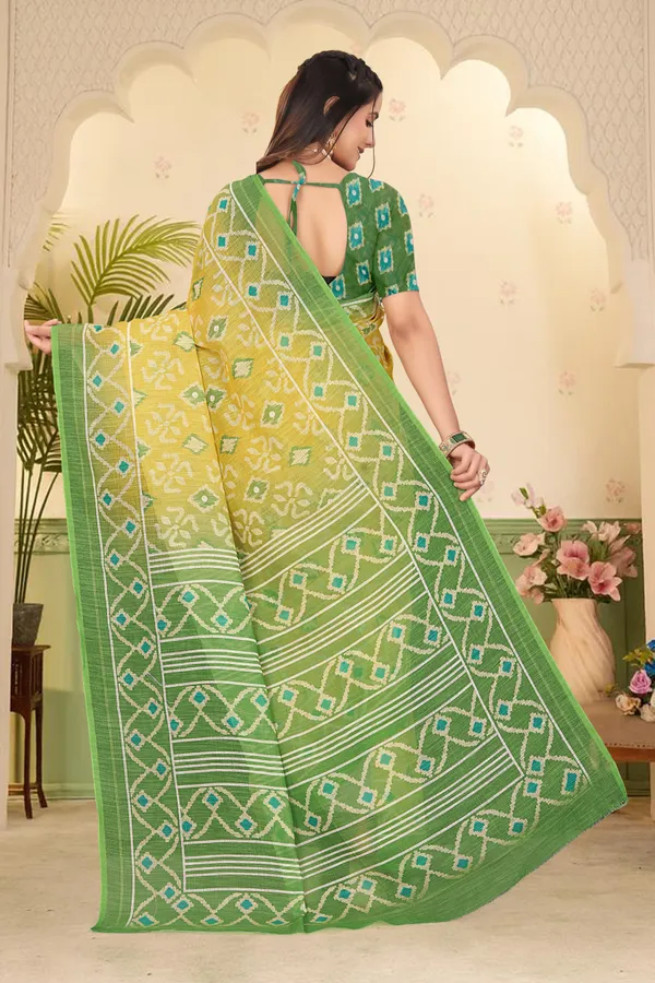 Mustard_Cotton_Linen_Digital_Print_Saree_For_Women