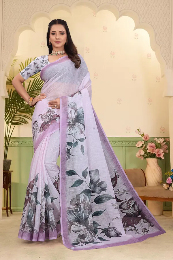 Purple_Cotton_Linen_Digital_Print_Saree_For_Women