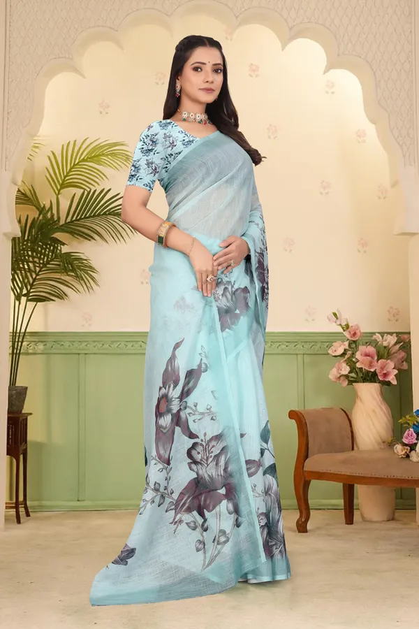 Cream_Cotton_Linen_Digital_Print_Saree_For_Women