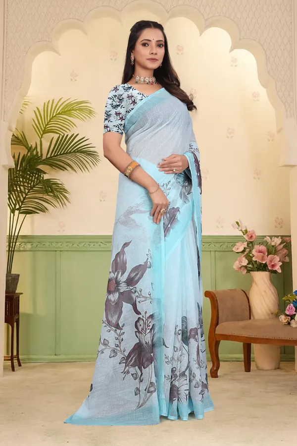 Light_Green_Cotton_Linen_Digital_Print_Saree_For_Women