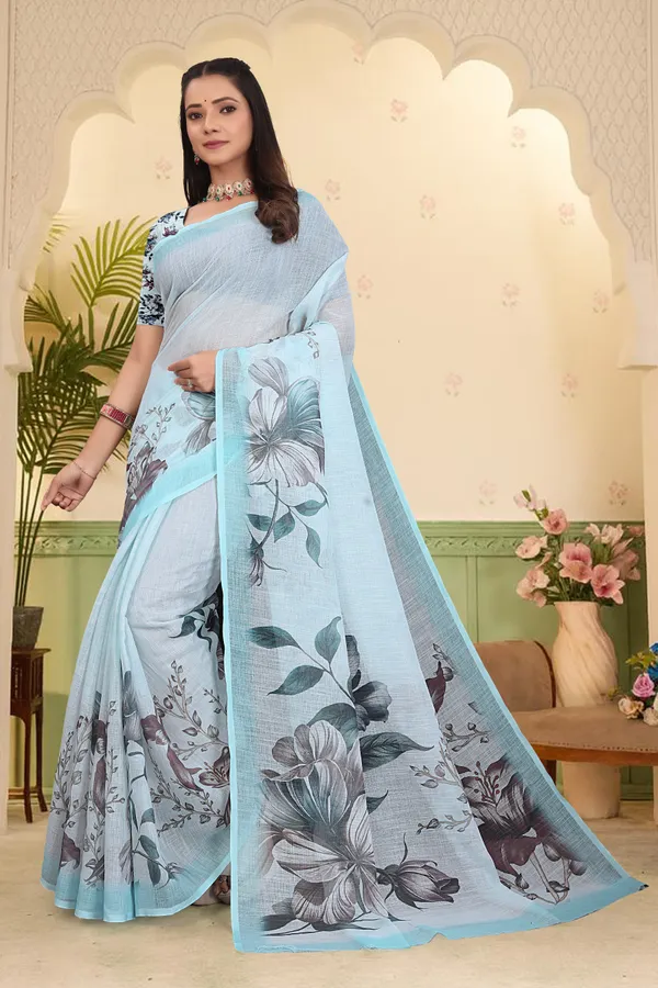 Light_Green_Cotton_Linen_Digital_Print_Saree_For_Women
