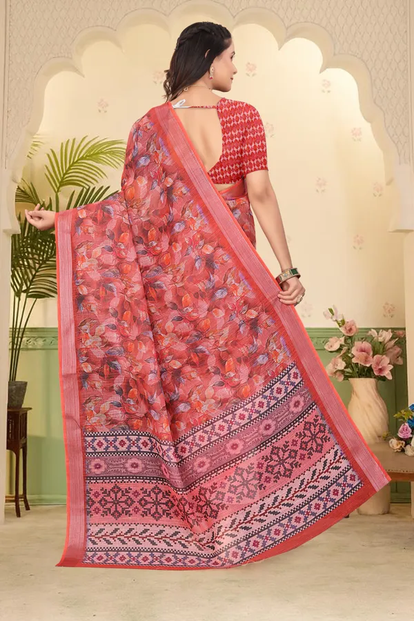 Orange_Cotton_Linen_Digital_Print_Saree_For_Women