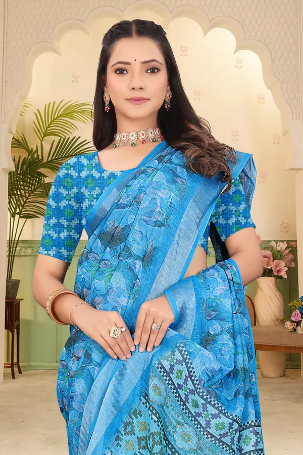 Light_Green_Cotton_Linen_Digital_Print_Saree_For_Women