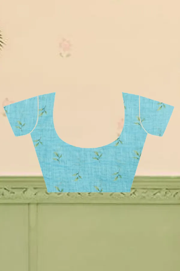 Light_Blue_Cotton_Linen_Digital_Print_Saree_For_Women