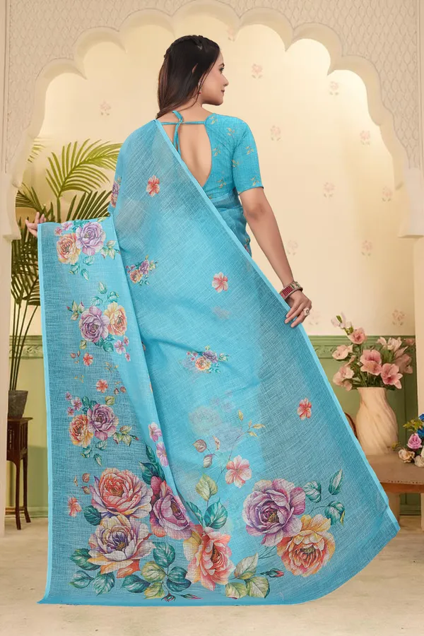 Light_Green_Cotton_Linen_Digital_Print_Saree_For_Women