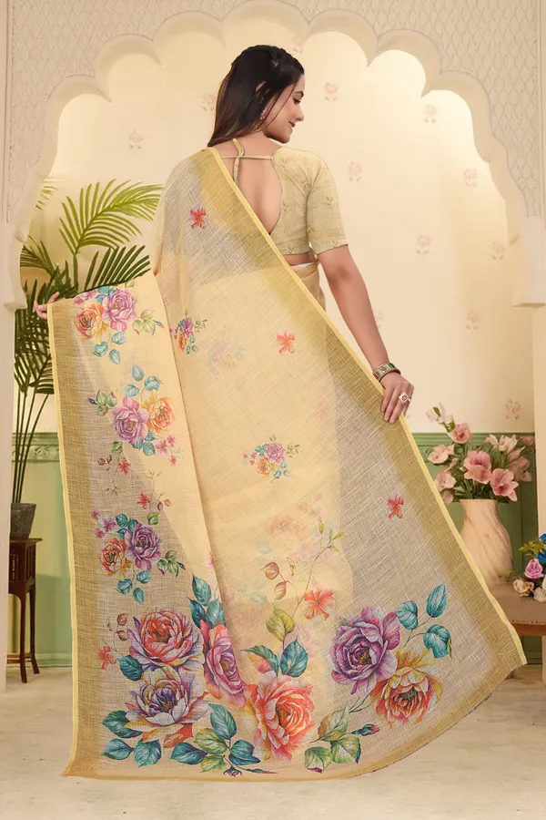 Orange_Cotton_Linen_Digital_Print_Saree_For_Women