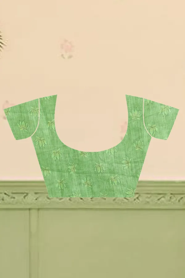 Green_Cotton_Linen_Digital_Print_Saree_For_Women